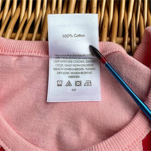 HANNA ANDERSSON Love Hearts Dress Baby 18-24 80 Pink Red Heart Print Valentine's - Picture 6 of 6